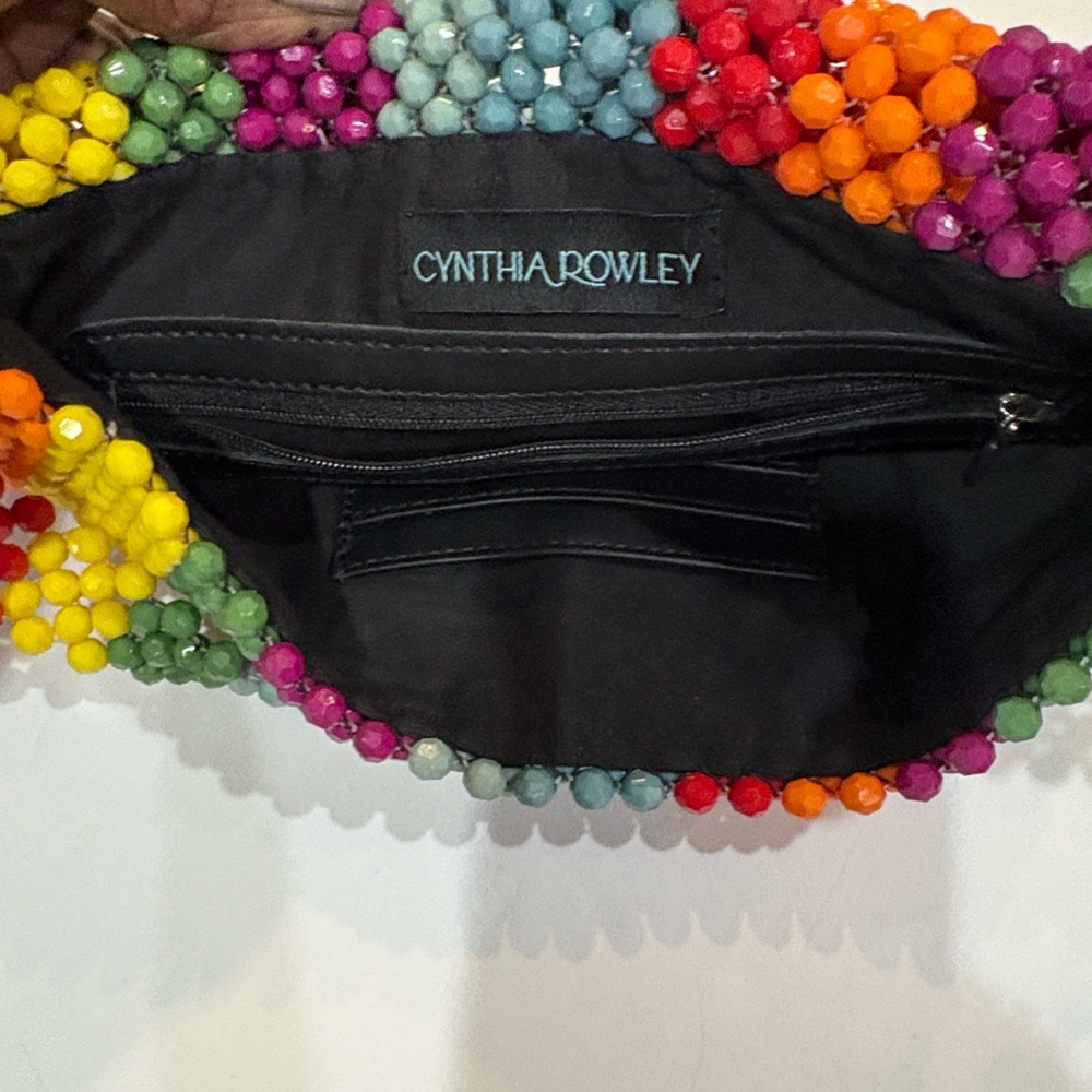 Cynthia Rowley Colorful Beaded Shoulder Bag Boho Festival Statement Purse. - Picture 5 of 6